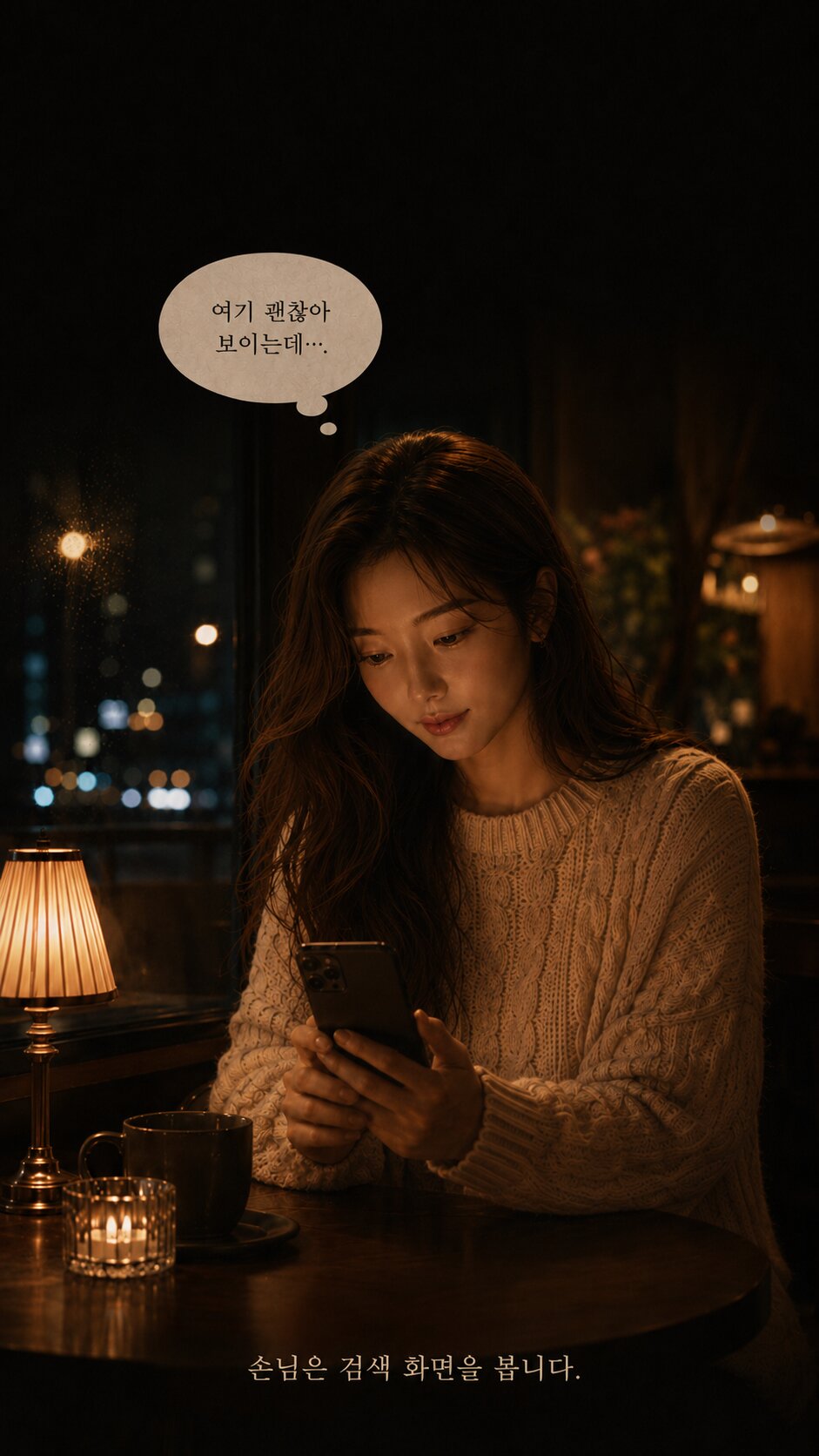 손님은 검색 화면을 봅니다
